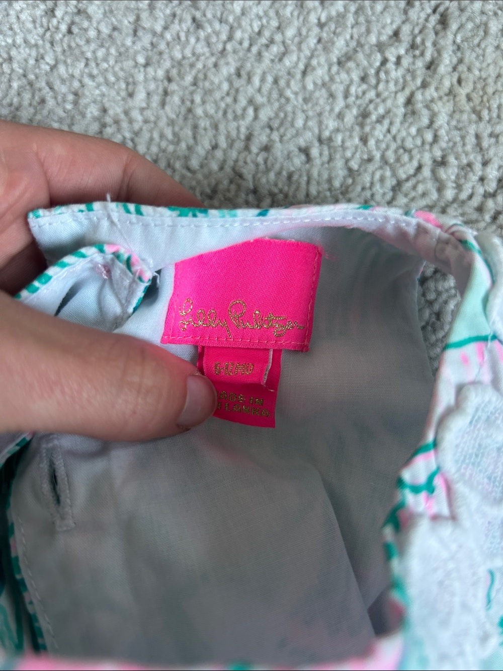 Lilly Pulitzer baby Girls Green & Pink Tropical Dress Set - Picture 2 of 3